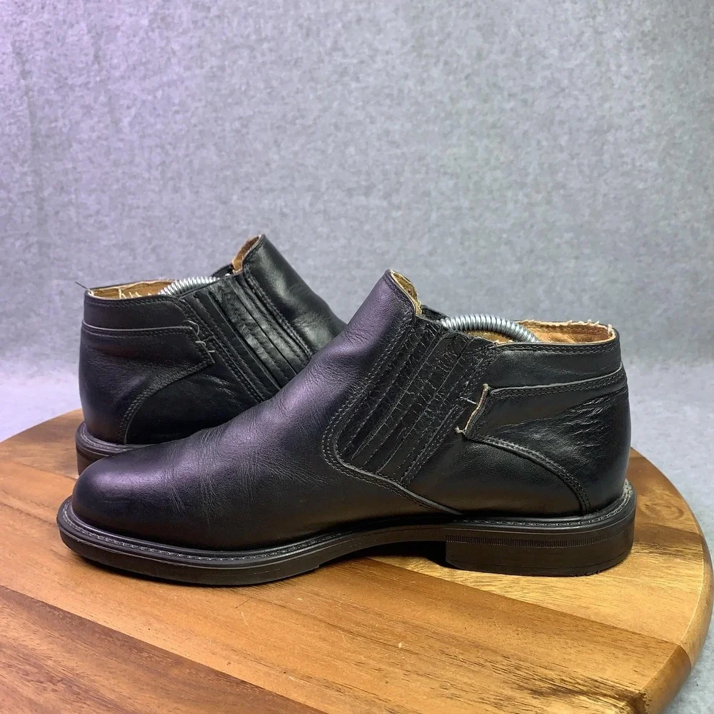 Venturini Boots Mens Size 9.5 Black Leather Chelsea Ankle Dress Made In Italy